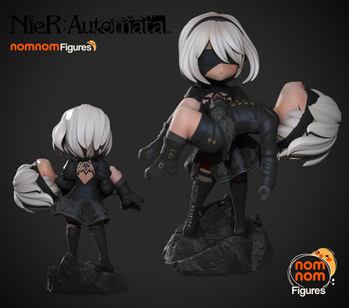 Chibi 2B and 9S — Nier Automata — Statue by NomNom