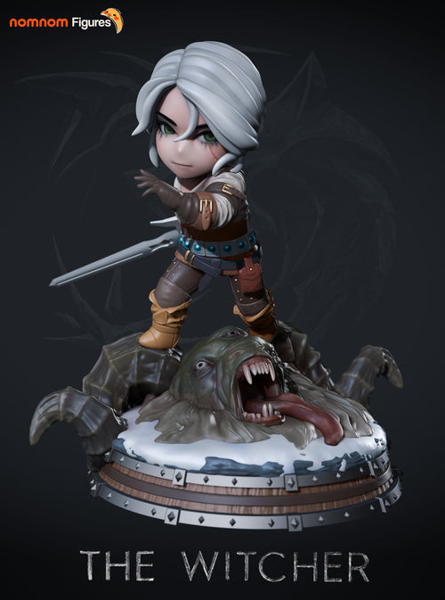 Chibi Ciri — Witcher — Statue by NomNom