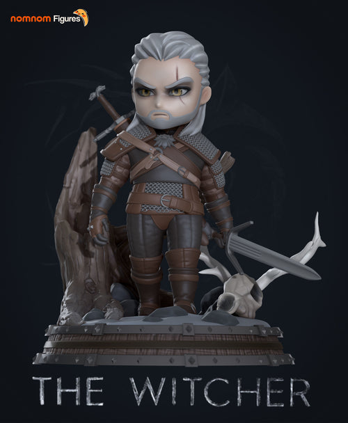 Chibi Geralt — Witcher — Statue by NomNom