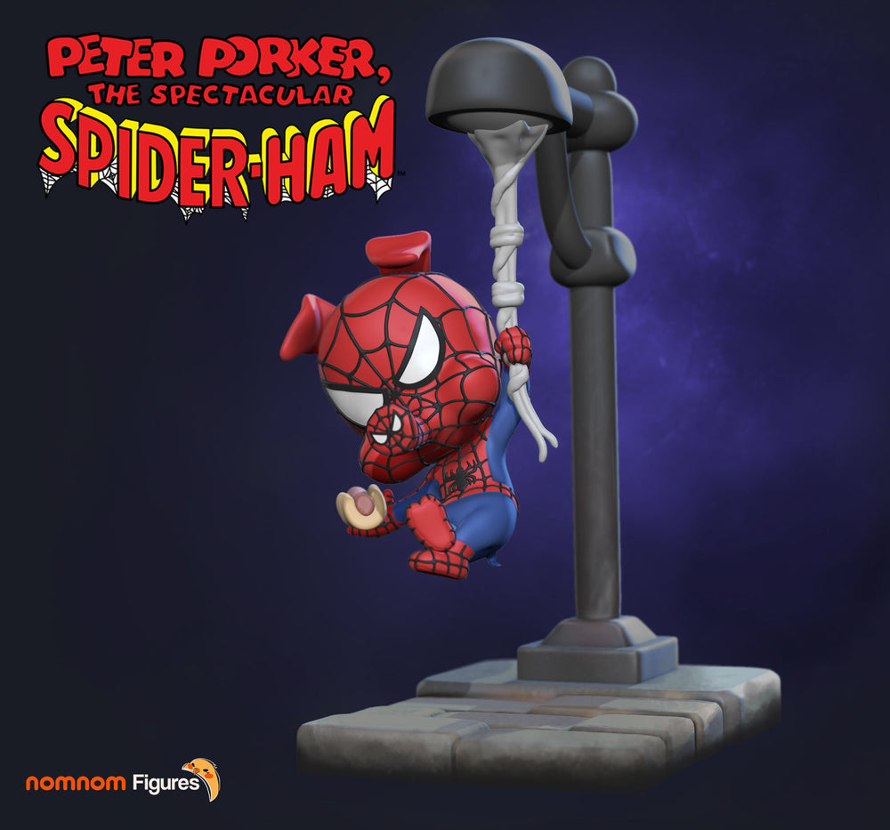 Chibi SpiderHam — Peter Porker — Statue by NomNom