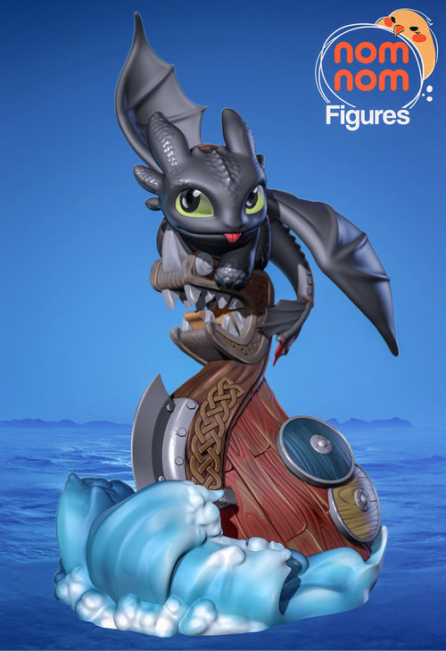 Chibi Toothless — How to Train your Dragon — Statue by NomNom