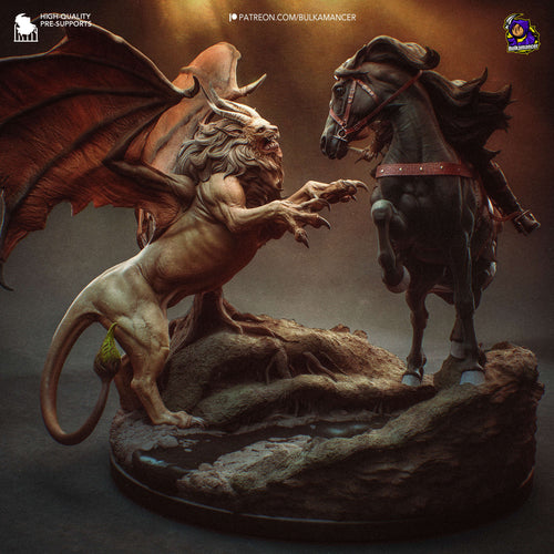 Ciri vs Manticore | 392mm — Statue by Bulkamancer