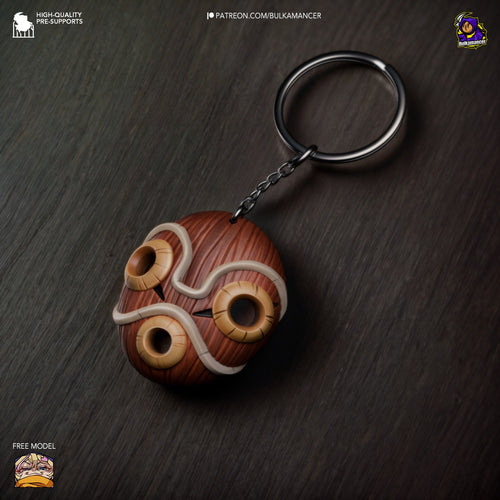 Keychain — Princess Mononoke Mask — Statue by Bulkamancer