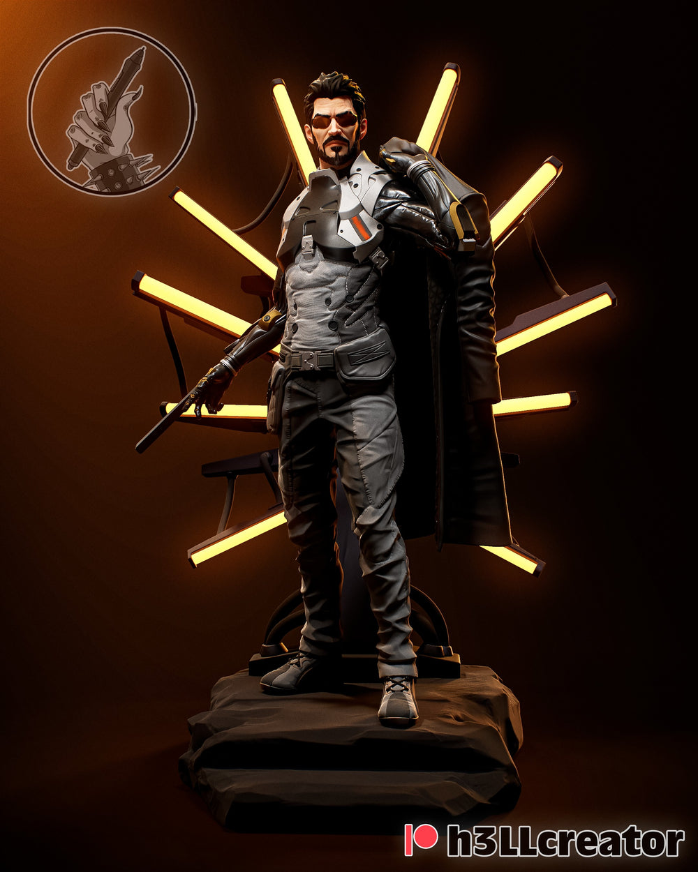 Adam Jensen — deus ex — Statue by H3llcreator