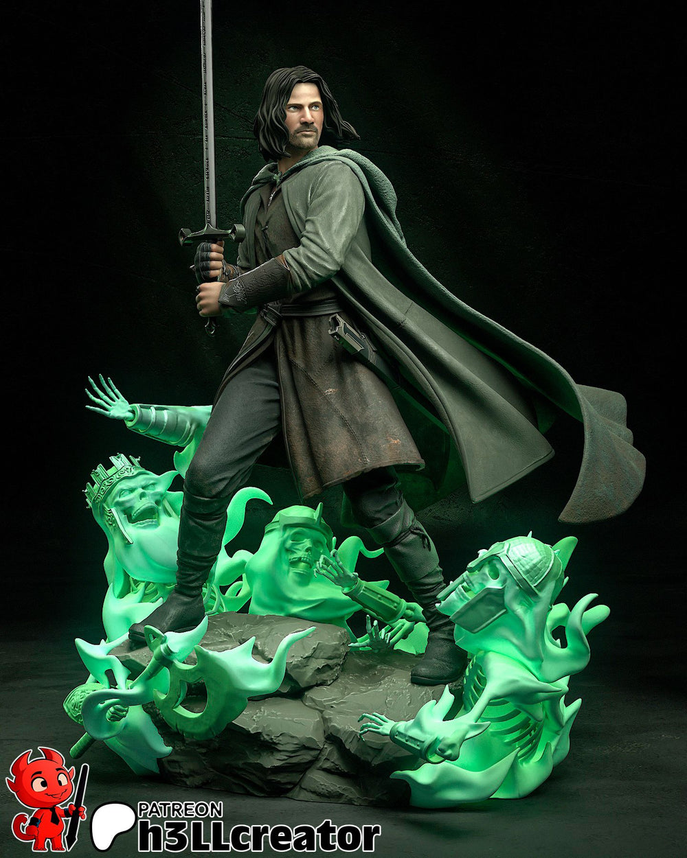 Aragorn — lord of the rings — Statue by H3llcreator