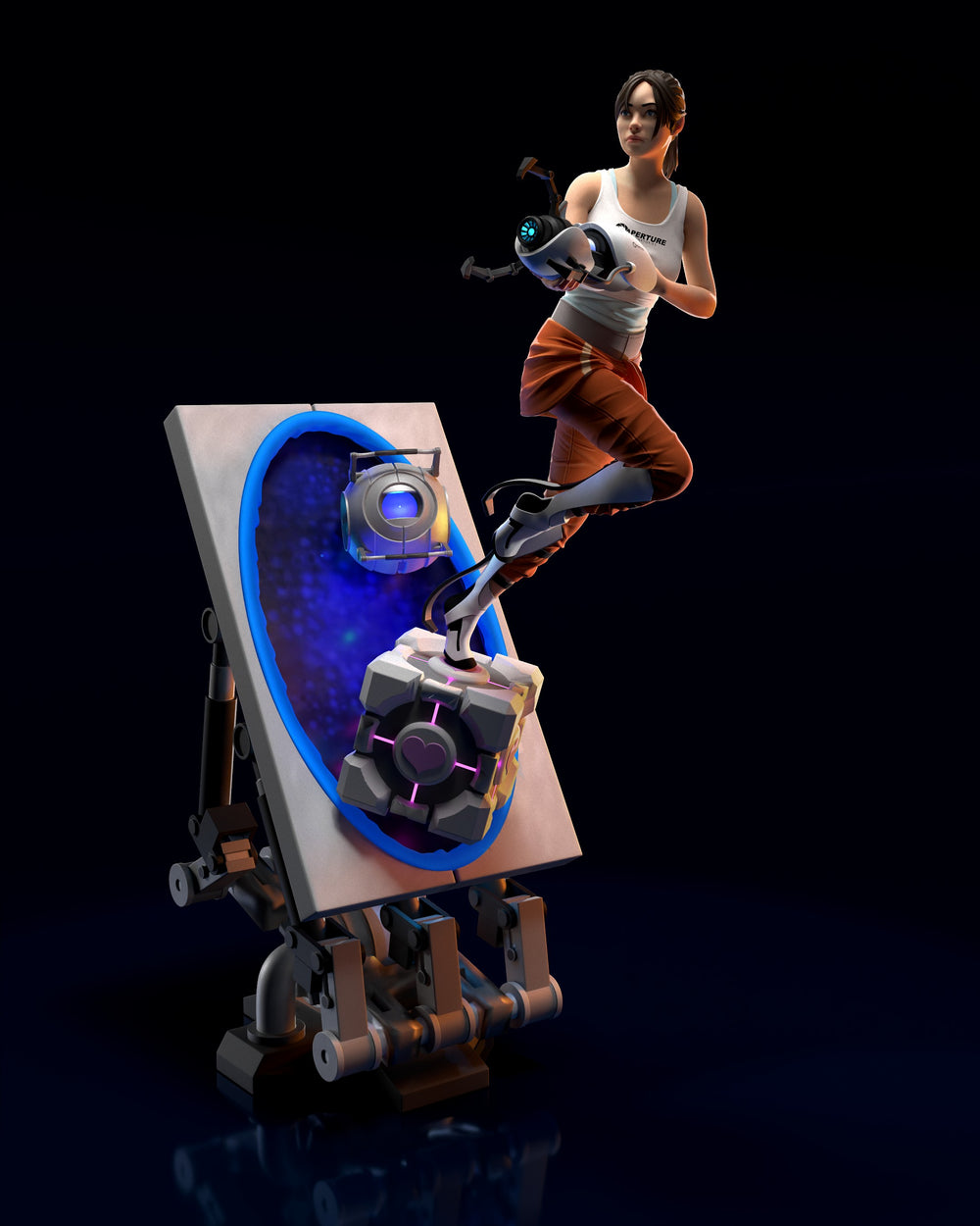 Chell — aperture-science — Statue by H3llcreator