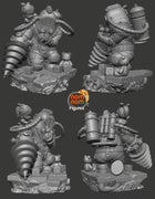 Chibi Big Daddy and Little Sister — Statue by NomNom