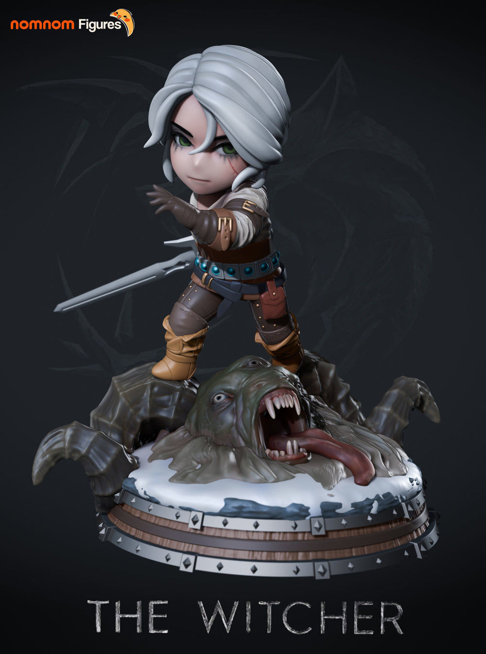 Chibi Ciri — Witcher — Statue by NomNom
