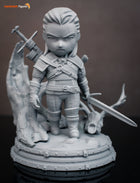 Chibi Geralt — Witcher — Statue by NomNom