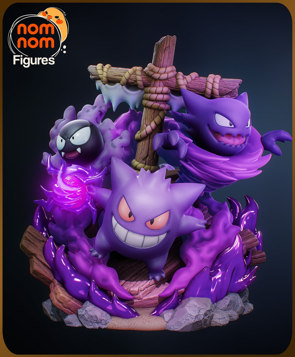 Chibi Ghost Pokemon Diorama — Statue by NomNom