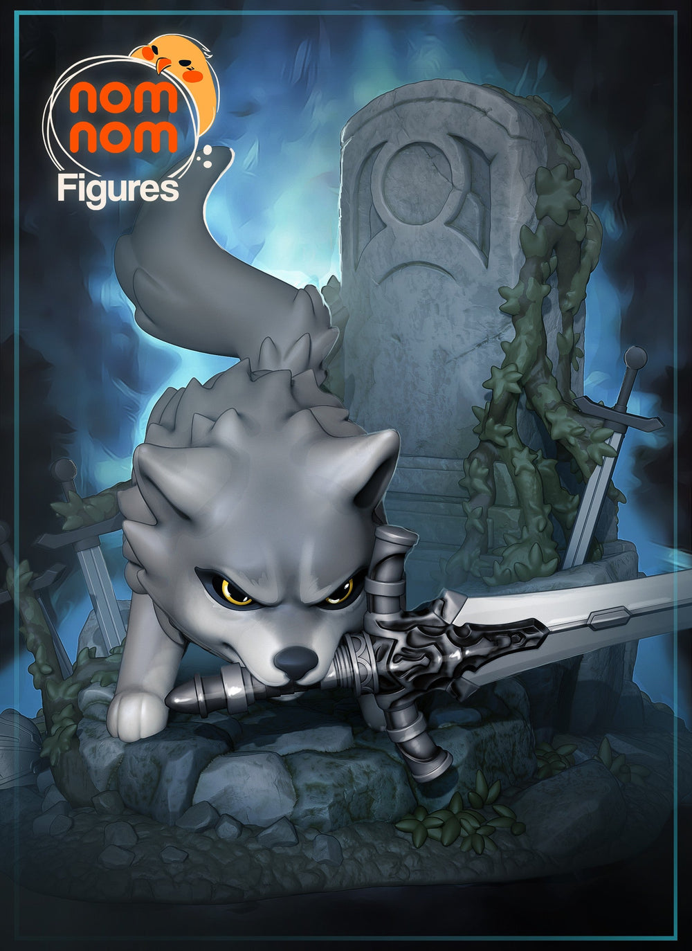 Chibi Great Grey Wolf Sif — Dark Souls — Statue by NomNom