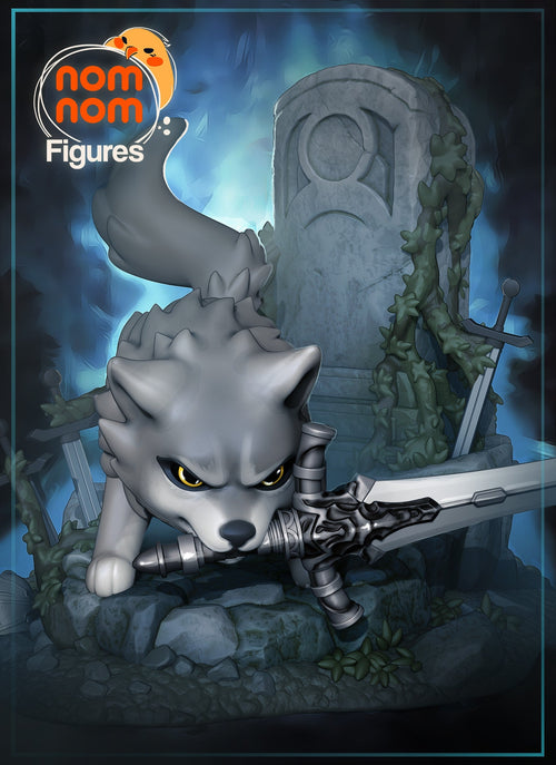 Chibi Great Grey Wolf Sif — Dark Souls — Statue by NomNom