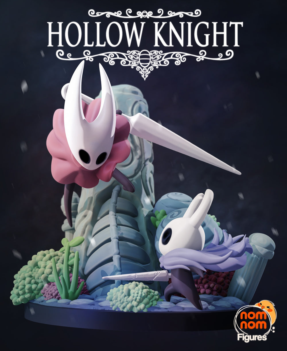 Chibi Knight and Hornet — Hollow Knight — Statue by NomNom