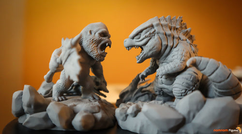 Chibi Kong VS Godzilla - Highly Detailed Statue - Fanart
