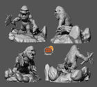 Chibi Kong VS Godzilla - Highly Detailed Statue - Fanart