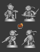 Chibi Ninja Turtles — Teenage Mutant Ninja Turtles — Statue by NomNom