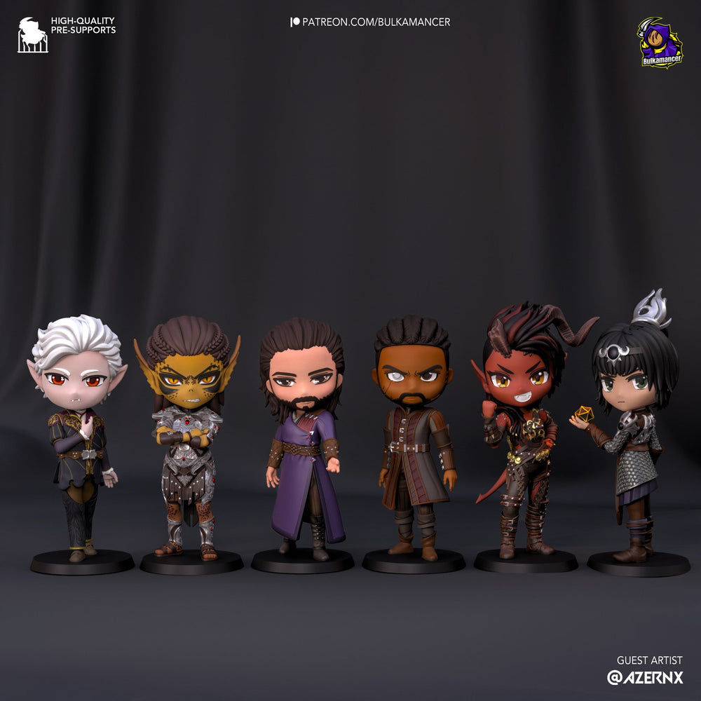 Chibi Origin Characters (Complete Set of 6) — Baldur's Gate 3 — Statue by Bulkamancer