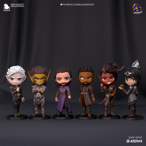 Chibi Origin Characters (Complete Set of 6) — Baldur's Gate 3 — Statue by Bulkamancer