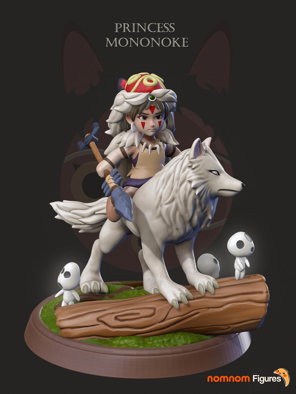 Chibi Princess Mononoke — Statue by NomNom