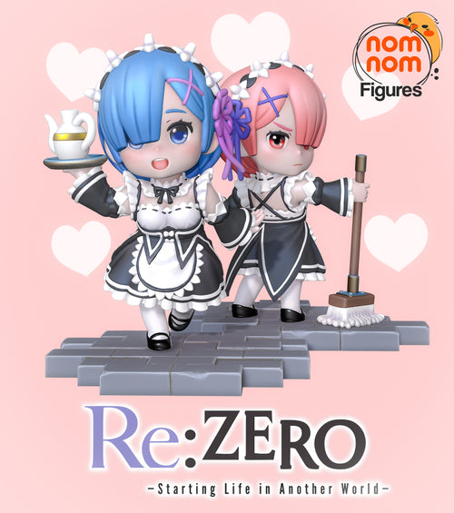 Chibi Rem &amp; Ram — Re:Zero — Statue by NomNom