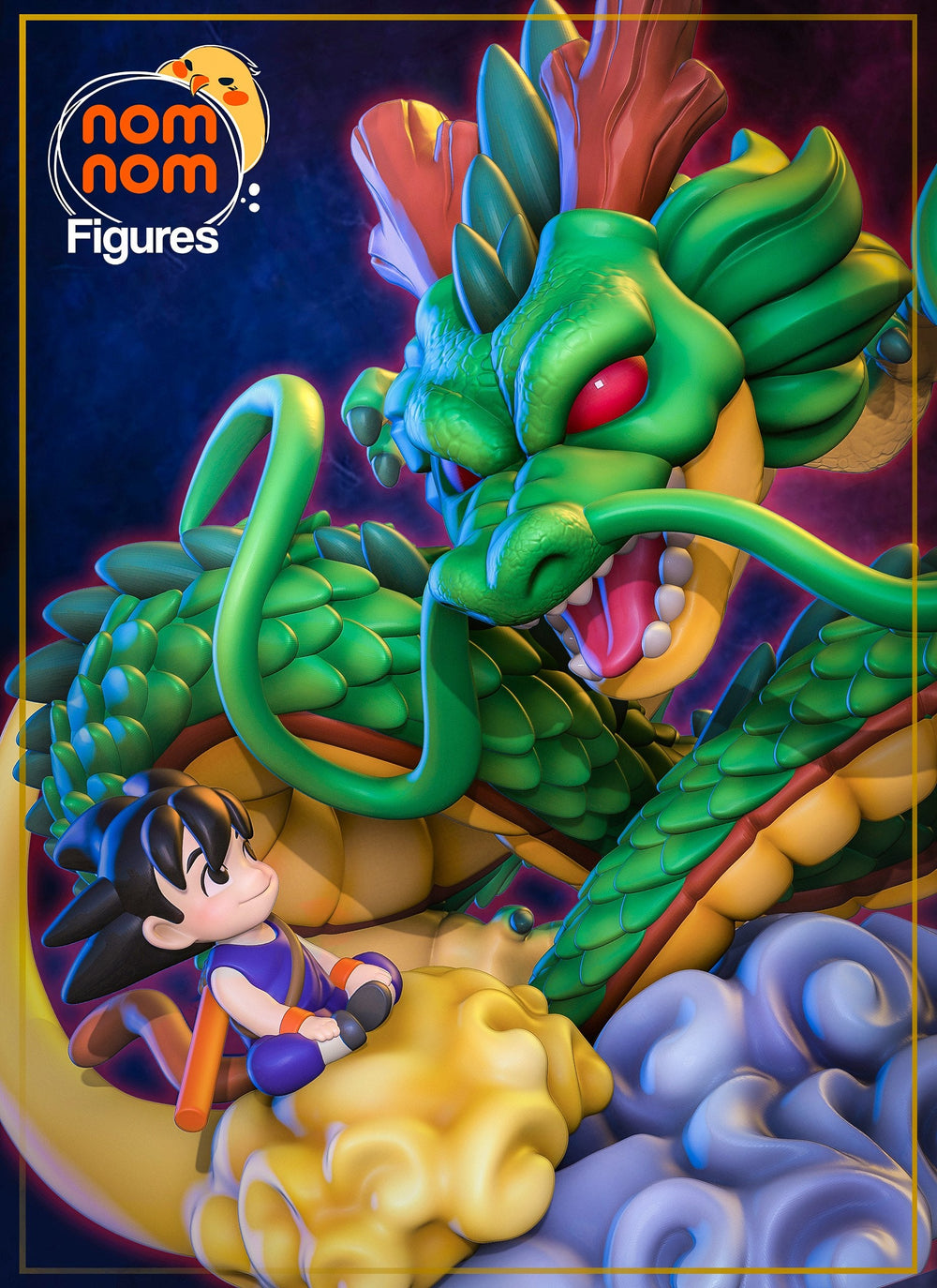 Chibi Shenron with Goku — Dragonball — Statue by NomNom
