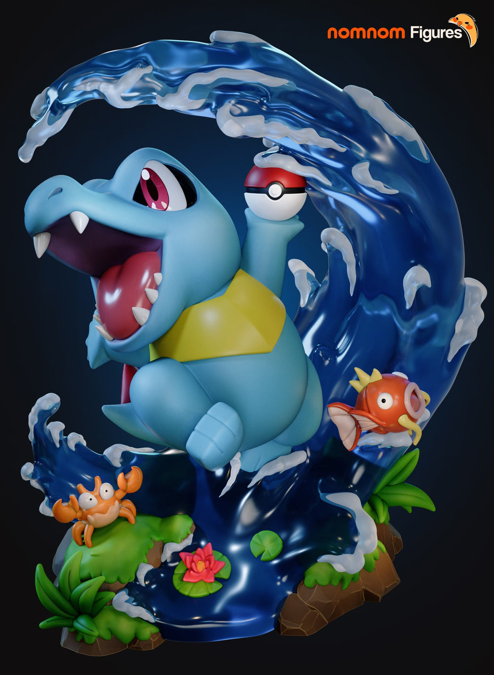 Chibi Totodile — Pokemon — Statue by NomNom