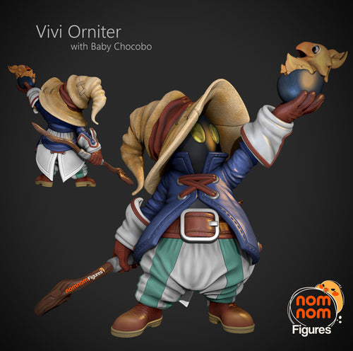 Chibi Vivi Ornitier with Chocobo — Final Fantasy IX — Statue by NomNom