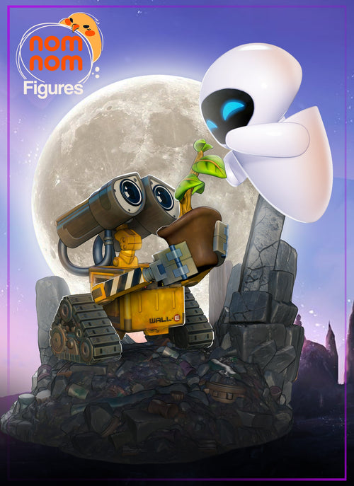 Chibi Wall-e and Eve — Statue by NomNom