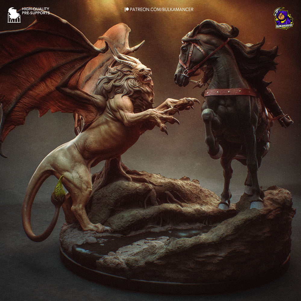 Ciri vs Manticore | 392mm — Statue by Bulkamancer