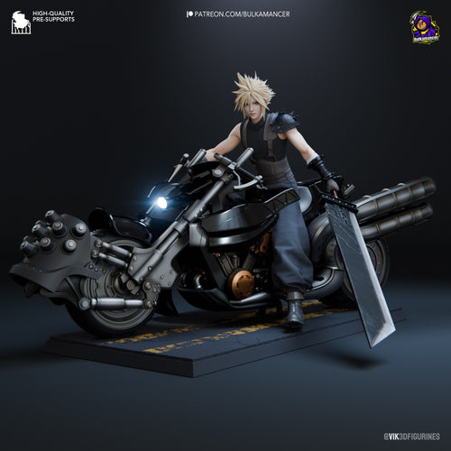 Cloud Strife on Hardy-Daytona — Final Fantasy VII — Statue by Bulkamancer