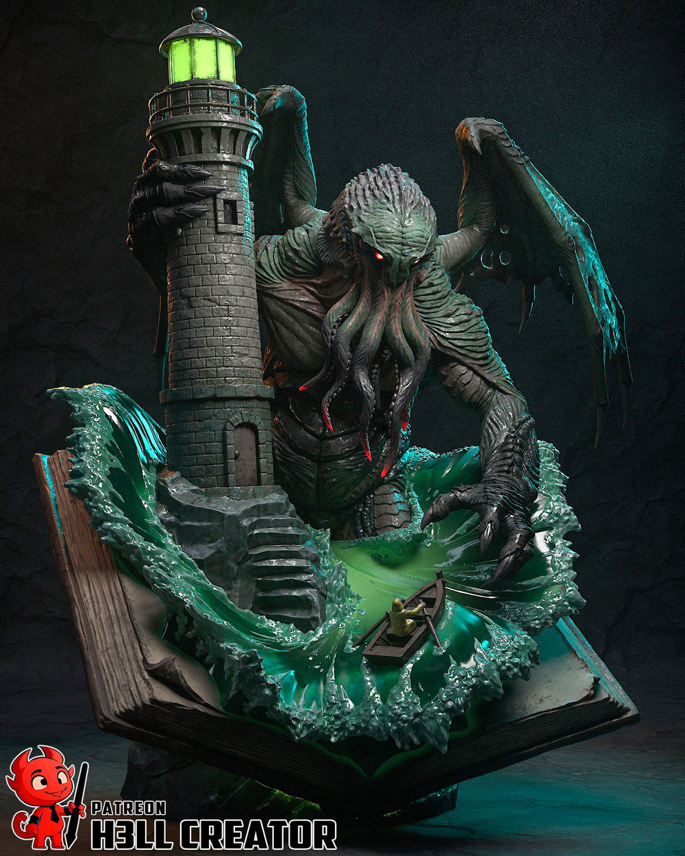 Cthulhu — cosmic-horror — Statue by H3llcreator