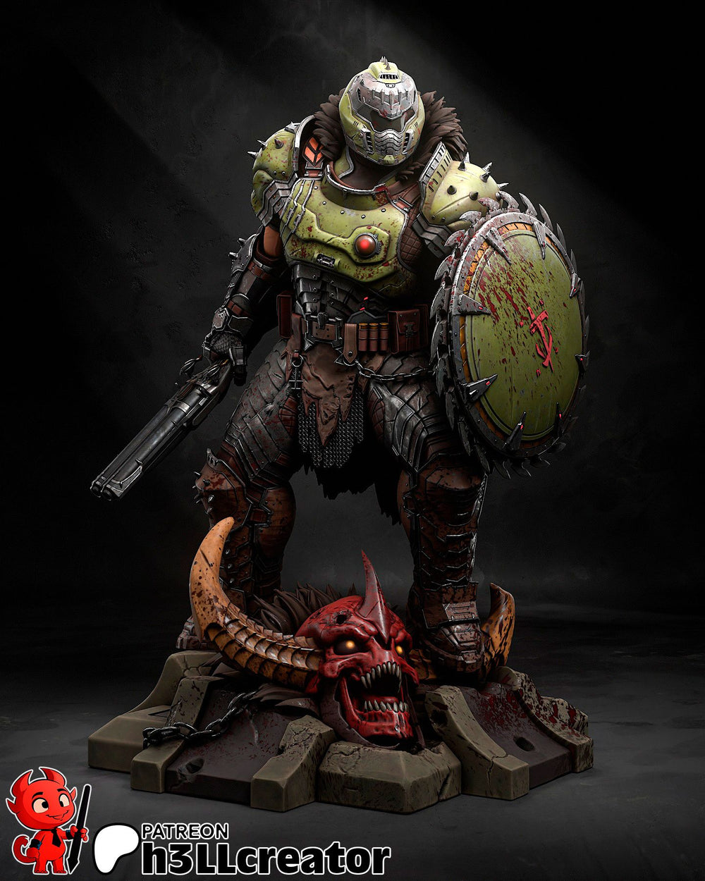 Doom Guy — bfg-9000 — Statue by H3llcreator