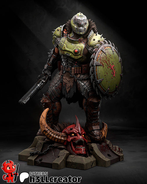 Doom Guy — bfg-9000 — Statue by H3llcreator