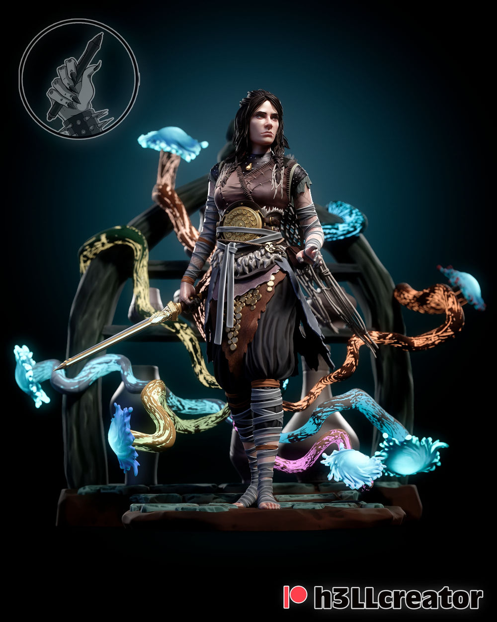 Freya — god of war — Statue by H3llcreator