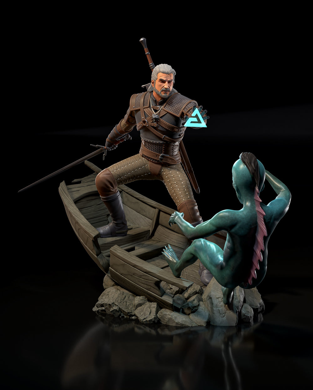 Geralt of Rivia — cd-projekt-red — Statue by H3llcreator