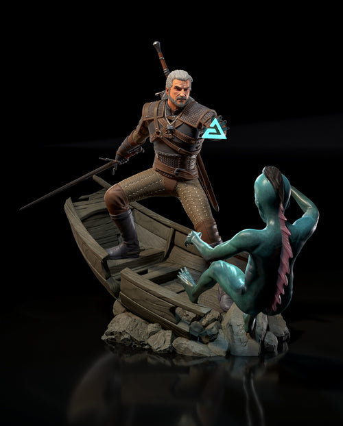 Geralt of Rivia — cd-projekt-red — Statue by H3llcreator
