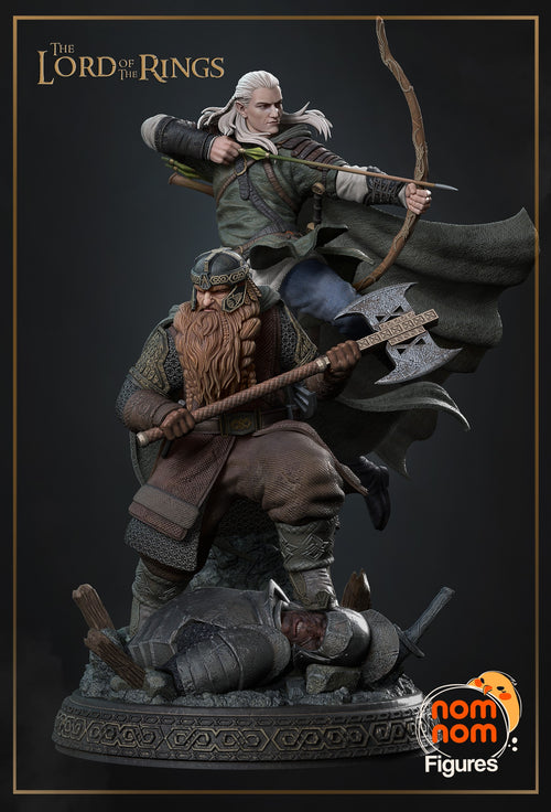 Gimli and Legolas — Lord of the Rings — Statue by NomNom