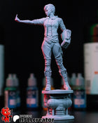 Girl Big gloves — stylized — Statue by H3llcreator
