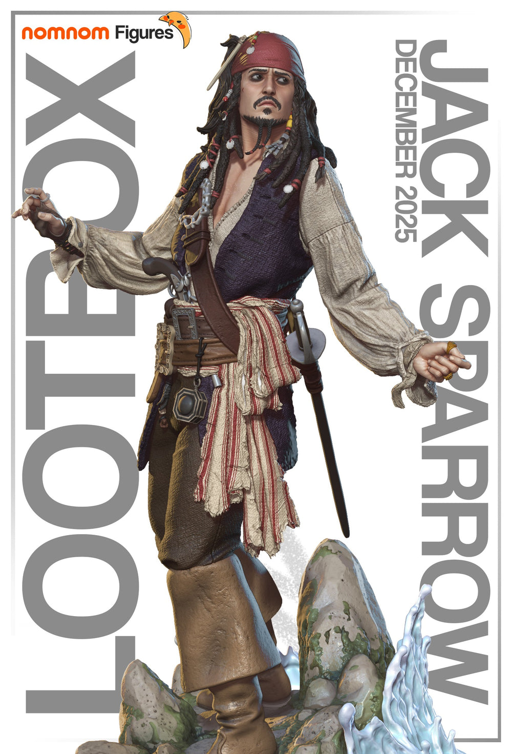 Jack Sparrow — Pirates of the Carribean — Statue by NomNom