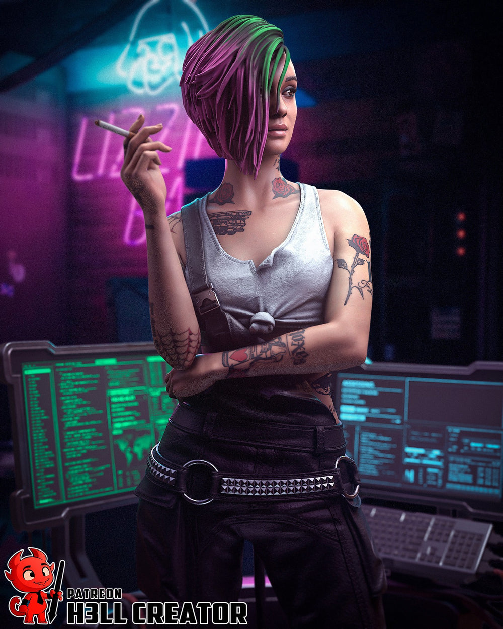 Judy Alvarez — cyberpunk 2077 — Statue by H3llcreator