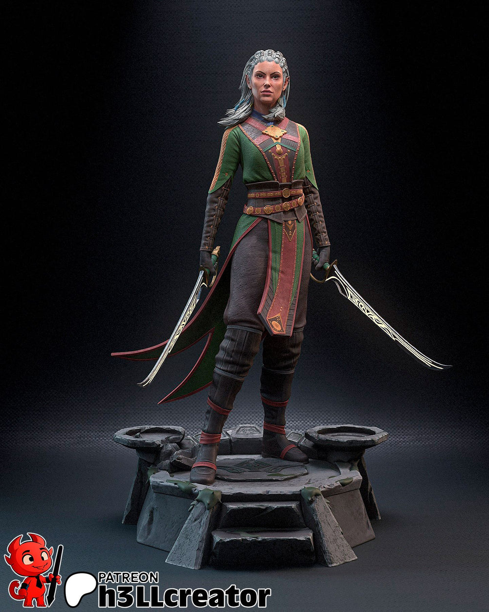 Jaheira — baldurs gate — Statue by H3llcreator