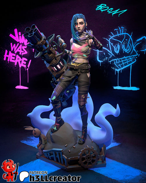 Jinx — arcane — Statue by H3llcreator