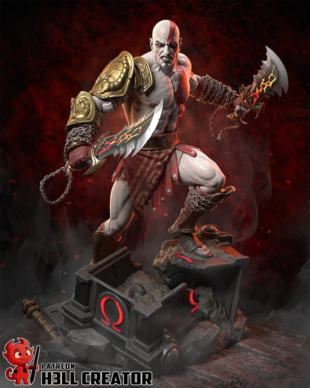Kratos — god of war — Statue by H3llcreator