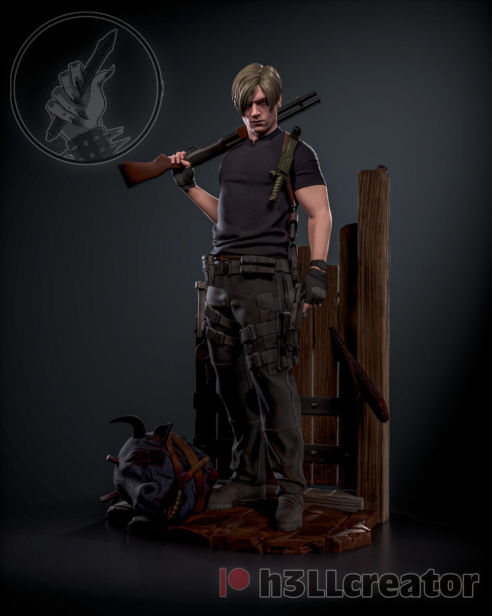 Leon Kennedy T-shirt version — leon kennedy — Statue by H3llcreator