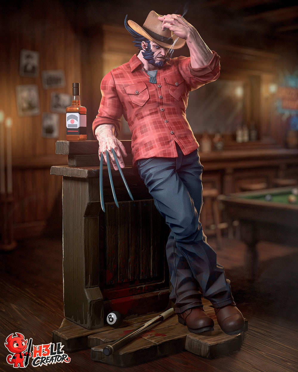Logan — x-men — Statue by H3llcreator