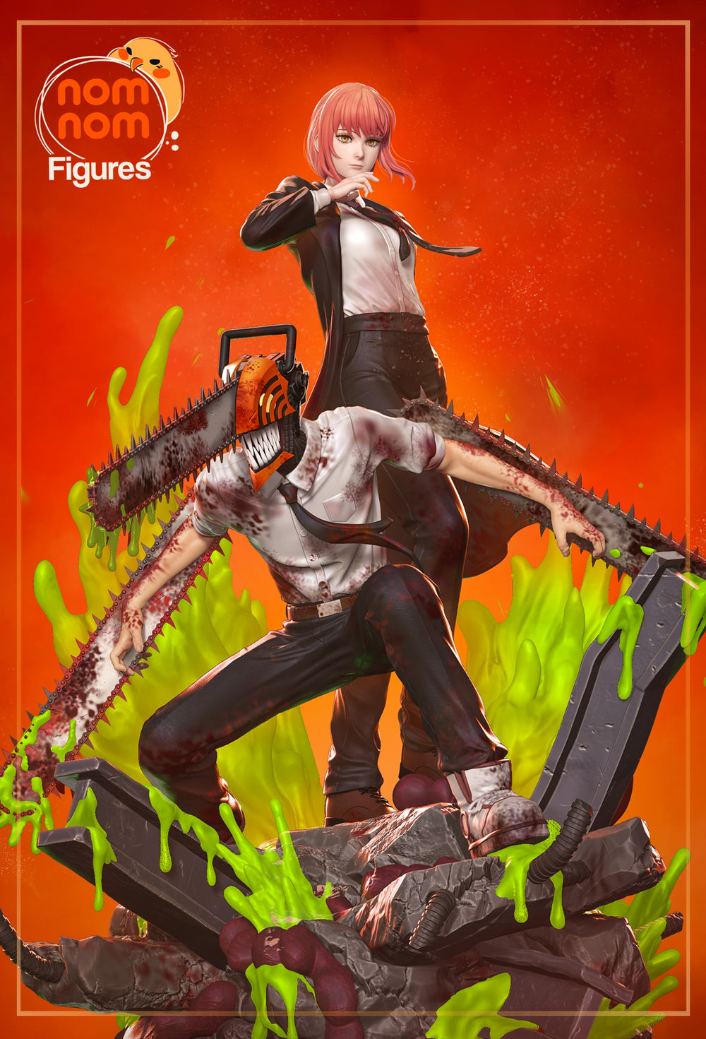 Makima and Denji — Chainsaw Man — Statue by NomNom