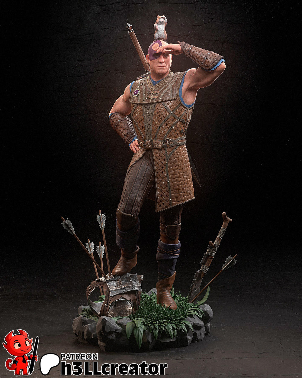 Minsc and Boo — baldur's gate 3 — Statue by H3llcreator