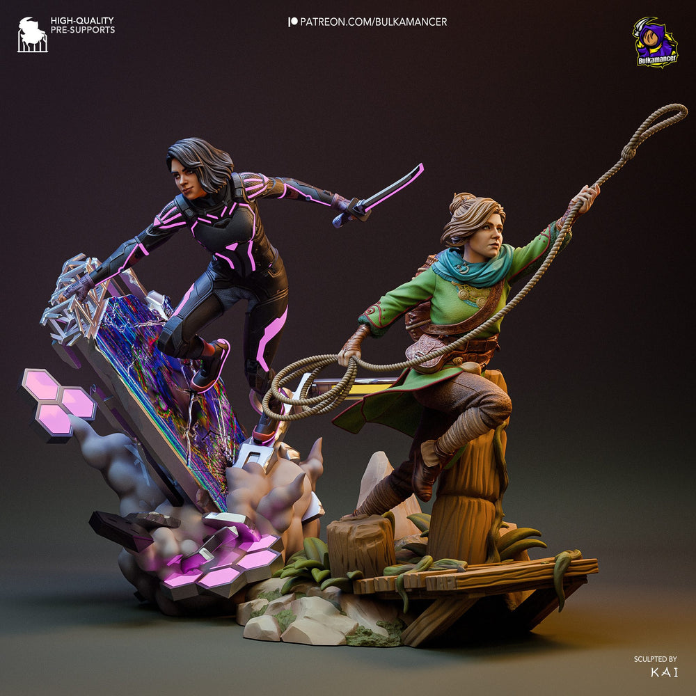 Mio &amp; Zoe — Split Fiction — Statue by Bulkamancer