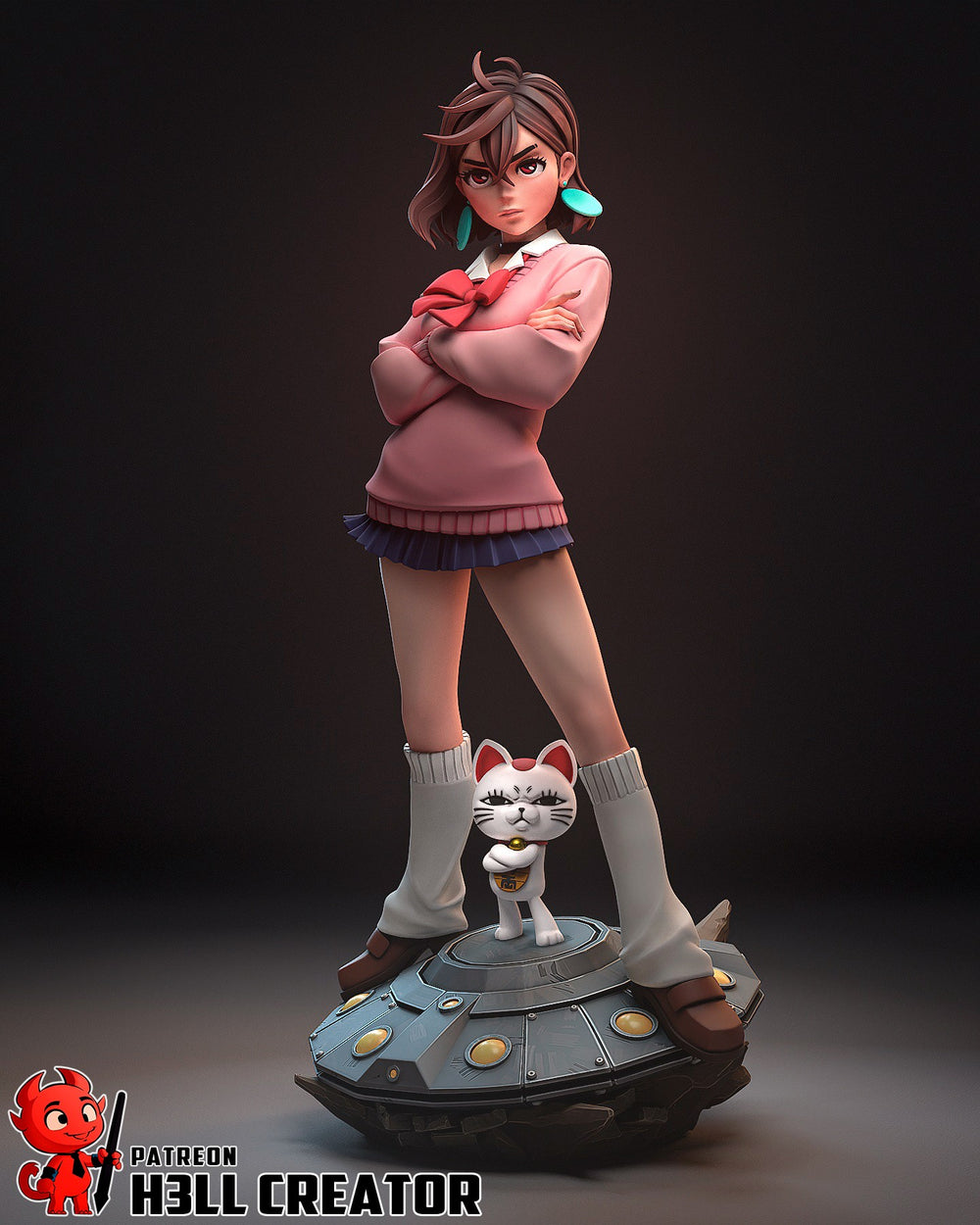 Momo Ayase — dandadan — Statue by H3llcreator
