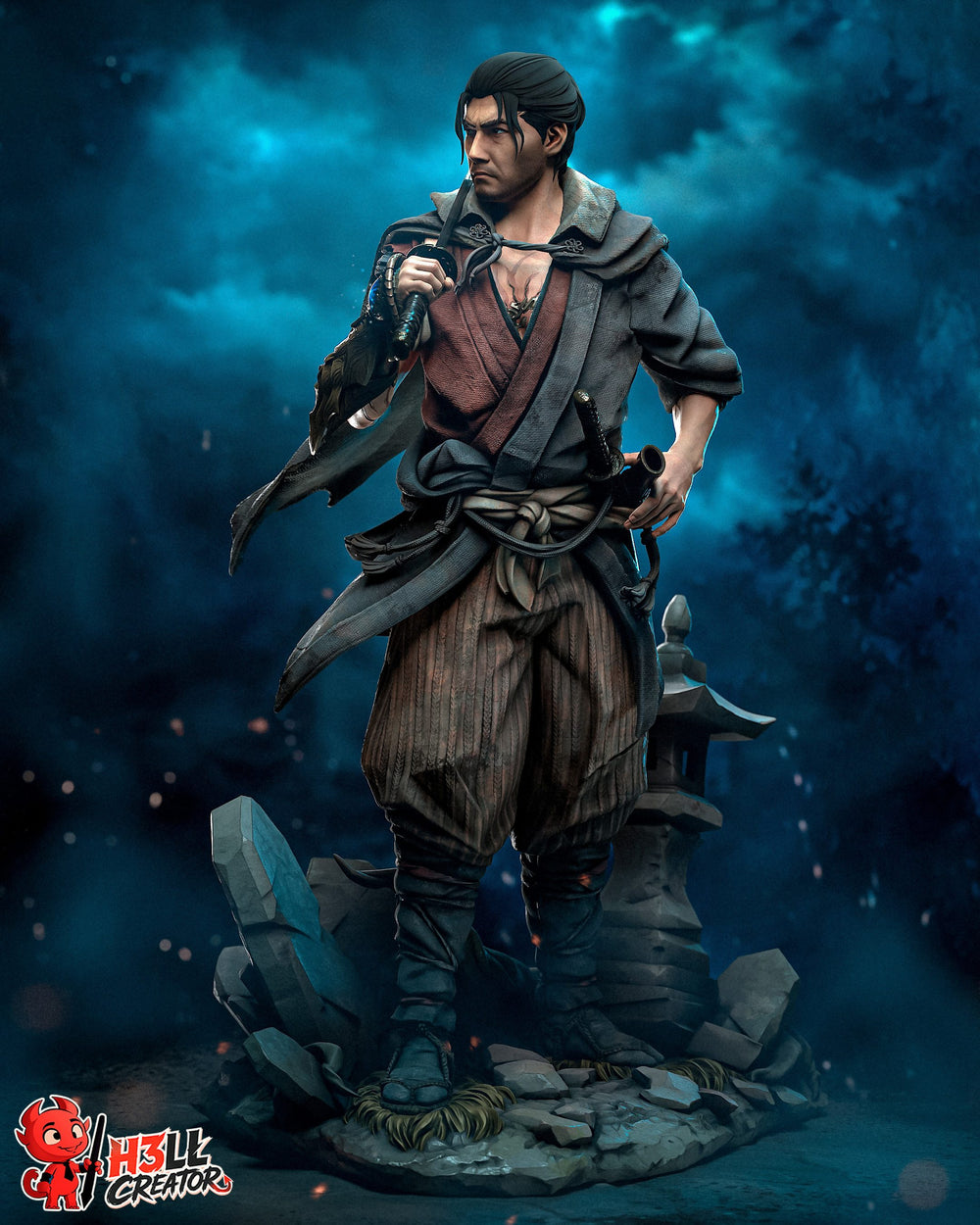 Musashi — samurai shodown — Statue by H3llcreator